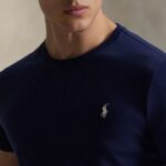 POLO RALPH LAUREN MEN'S CUSTOM SLIM FIT JERSEY CREWNECK T-SHIRT NAVY BLUE - Image 2