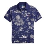 POLO RALPH LAUREN MEN'S CUSTOM SLIM FIT POLO ISLAND BEAR NAVY - Image 3