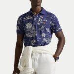 POLO RALPH LAUREN MEN'S CUSTOM SLIM FIT POLO ISLAND BEAR NAVY