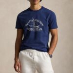 POLO RALPH LAUREN MEN'S CLASSIC FIT JERSEY GRAPHIC T-SHIRT DARK COBALT