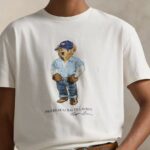 POLO RALPH LAUREN MEN'S CLASSIC FIT POLO BEAR JERSEY T-SHIRT WHITE - Image 4