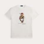 POLO RALPH LAUREN MEN'S CUSTOM SLIM FIT BEAR T-SHIRT WHITE SOCIETY BEAR