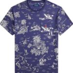 POLO RALPH LAUREN MEN'S CUSTOM SLIM FIT PRINTED JERSEY T-SHIRT ISKAND BEAR NAVY - Image 3