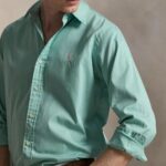 POLO RALPH LAUREN CUSTOM FIT FEATHERWEIGHT TWILL SHIRT CELADON - Image 2