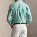 POLO RALPH LAUREN CUSTOM FIT FEATHERWEIGHT TWILL SHIRT CELADON - Image 3