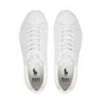 POLO RALPH LAUREN MEN'S HRT CRT II- SNEAKERS- LOW TOP LACE WHITE/SILVER - Image 3