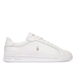 POLO RALPH LAUREN MEN'S HRT CRT II- SNEAKERS- LOW TOP LACE WHITE/SILVER