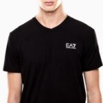 EMPORIO ARMANI MEN'S CORE ISENTITY STRECH COTTON JERSEY V-NECK T-SHIRT BLACK - Image 3
