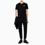 EMPORIO ARMANI MEN'S CORE ISENTITY STRECH COTTON JERSEY V-NECK T-SHIRT BLACK - Image 4