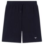 EMPORIO ARMANI MEN'S SHORTS COTTON PIQUE NAVY BLUE