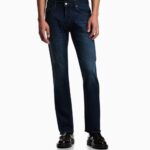 EMPORIO ARMANI JEANS MEN'S J45 REGULAR-FIT WASHED 11.5 OZ COMFORT DENIM JEANS BLUE