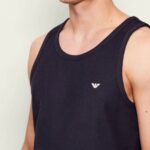 EMPORIO ARMANI MEN'S SLEEVELES T-SHIRT BLUE - Image 3