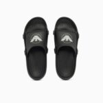 EMPORIO ARMANI MEN'S CONTOURED PVC SLIDERS WITH EAGLE BLACK