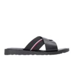 TOMMY HILFIGER MEN'S LEATHER SANDALS BLACK - Image 2