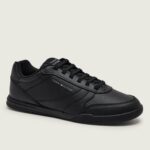 TOMMY HILFIGER MEN'S  LEATHER LOPRO SNEAKERS BLACK - Image 3