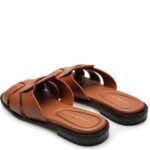 TOMMY HILFIGER SLIPPERS LEATHER CREST SQUARE TOE SANDALS WARM BRONZE - Image 3