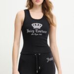 JUICY COUTURE WOMEN'S RIB JERSEY VEST BLACK