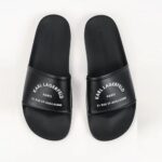 KARL LAGERFELD MEN'S KONDO II FLIP=FLOPS BLACK RUBBER