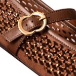KALOGIROU WOMEN'S LOAFERS MOROCCO SUE BROWN GOLD - Image 3