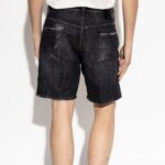 DSQUARED2 MEN'S BLACK ‘MARINE' DENIM SHORTS - Image 3
