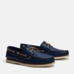 TIMBERLAND MEN'S 2EYEBOAT SHOES DARK BLUE- FULL GRAIN