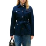 TOMMY HILFIGER WOMEN'S COTTON GOLD BUTTON FIELD JACKET DARK NIGHT NAVY - Image 2