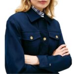 TOMMY HILFIGER WOMEN'S COTTON GOLD BUTTON FIELD JACKET DARK NIGHT NAVY - Image 3