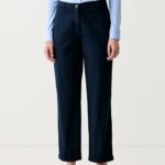 TOMMY HILFIGER WOMEN'S COTTON PANTS IN  SLIM STRAIGHT CHINO  DARK BLUE