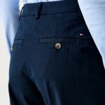 TOMMY HILFIGER WOMEN'S COTTON PANTS IN  SLIM STRAIGHT CHINO  DARK BLUE - Image 3