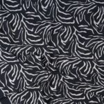 HUGO WOMEN'S ALYCIA LOGO MODAL BLEND SCRAF BLACK AND WHITE - Image 2