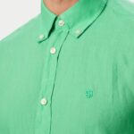BOSS MEN'S PURE LINEN SHIRT REGULAR FIT OPEN GREEN - Image 3