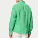BOSS MEN'S PURE LINEN SHIRT REGULAR FIT OPEN GREEN - Image 2