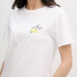 HUGO WOMEN'S COTTON T-SHRT VINTAGE WHITE - Image 2