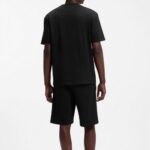 HUGO MEN'S COTTON-JERSEY T-SHIRT WITH TORTOISESHELL LOGO PATCH BLACK - Image 3