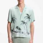 BOSS MEN'S RAYER_M SHORT SLEEVE SHIRT IN REGULAR FIT TURQUOISE/AQUA