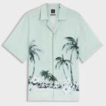 BOSS MEN'S RAYER_M SHORT SLEEVE SHIRT IN REGULAR FIT TURQUOISE/AQUA - Image 3