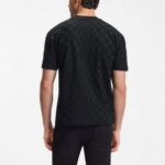 BOSS PORSCHE X BOSS RELAXED-FIT T-SHIRT IN COTTON JACQUARD BLACK - Image 2