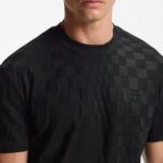 BOSS PORSCHE X BOSS RELAXED-FIT T-SHIRT IN COTTON JACQUARD BLACK - Image 3