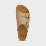 SCHOLL MEN'S DORIAN LEATHER SUEDE SLIPPERS DARK BEIGE - Image 3