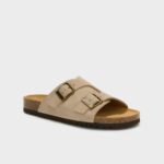 SCHOLL MEN'S DORIAN LEATHER SUEDE SLIPPERS DARK BEIGE - Image 5