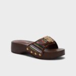 SCHOOL WOMEN'S SANDALS PESCURA HEELS BROWN/MULTI - Image 2