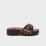 SCHOOL WOMEN'S SANDALS PESCURA HEELS BROWN/MULTI