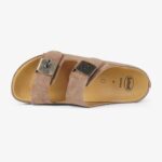 SCHOLL MEN'S WILL FLIPPERS LEATHER SUEDE TAUPE - Image 2