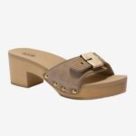SCHOOL WOMEN'S PESCURA IBIZA LEATHER SUEDE DARK BEIGE - Image 3