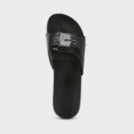 SCHOLL MEN'S PERSCURA FLAT FLEX LEATHER FULL GRAIN ALL BLACK - Image 2