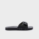 SCHOLL MEN'S PERSCURA FLAT FLEX LEATHER FULL GRAIN ALL BLACK