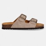 SCHOLL MEN'S JULIEN LEATHERS SUEDE SLIPPER DARK BEIGE