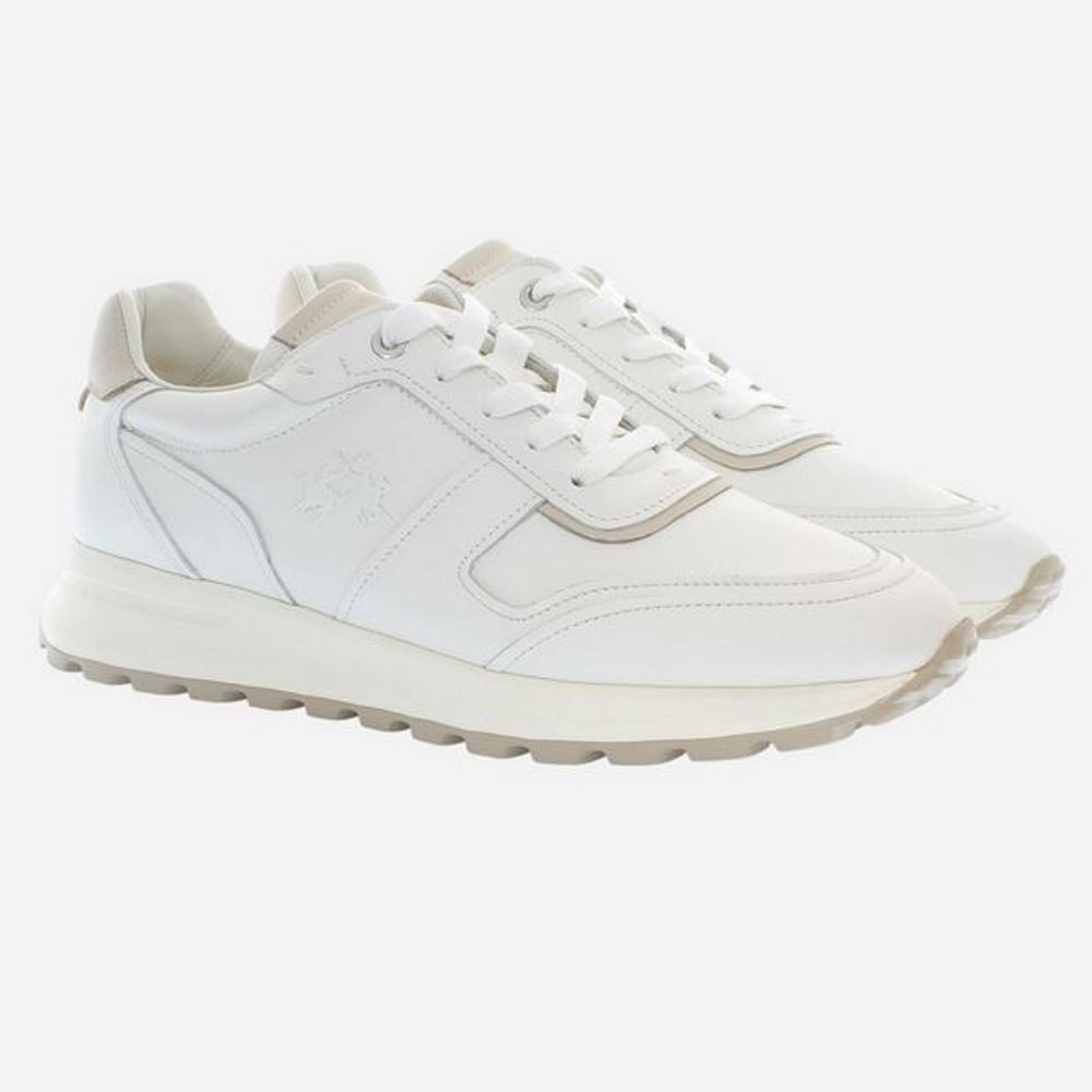LFM261.090.1B0.10-3 LA MARTINA MEN'S ESSENTIAL RUNNER SNEAKERS OPTIC WHITE - Image 1