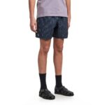 LACOSTE MEN'S SWIMWEAR MID LENGTH CROCODILE PRINT SWIM TRUNKS NOIR/BLANC - Image 2