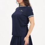LACOSTE WOMEN'S FRENCH MADE SHORT SLEEVE T-SHIRT BLUE - Image 4